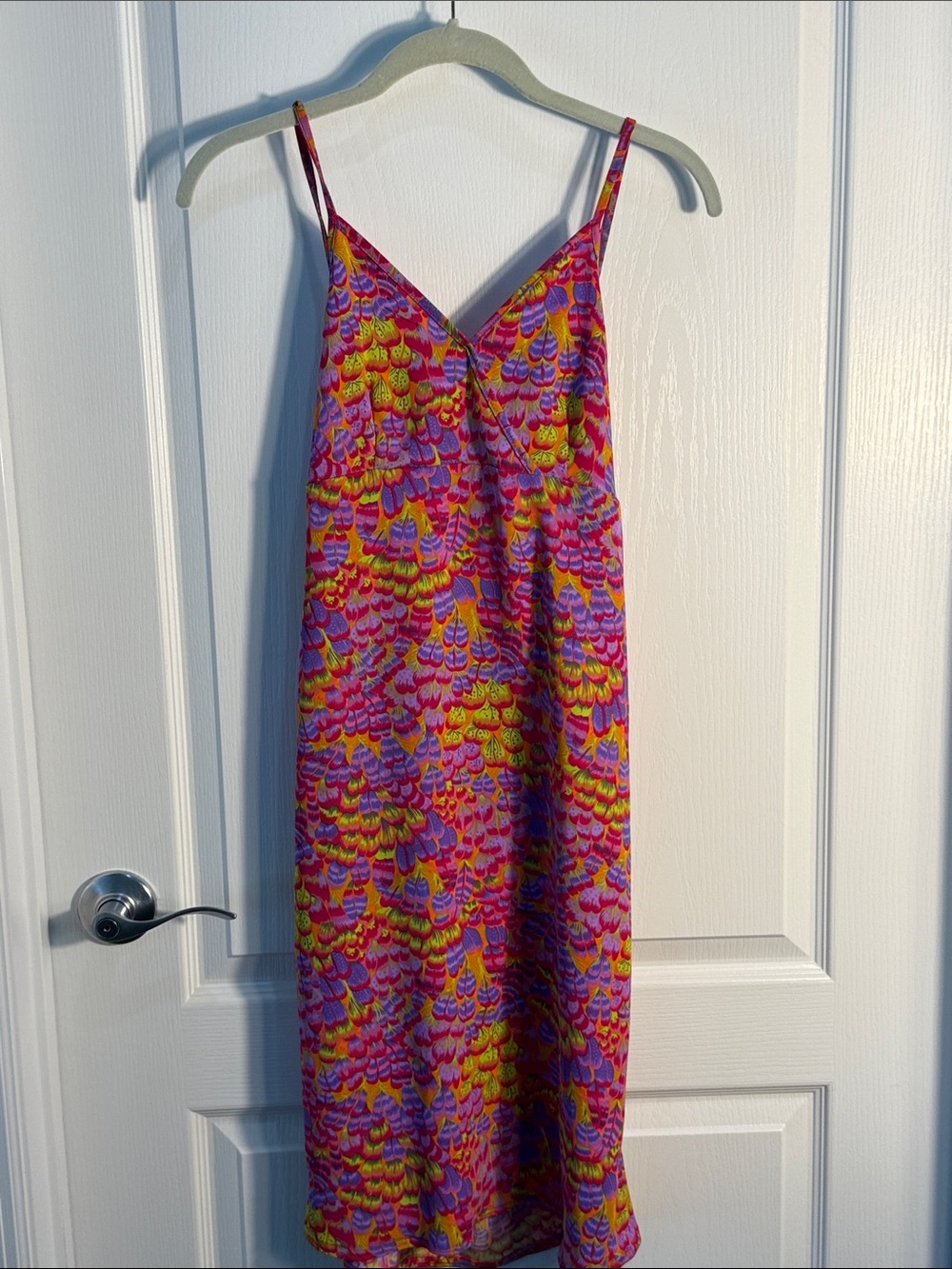 Rampage Maxi Dress Tight Fitting Vibrant Colors Double Tie Spaghetti Straps M